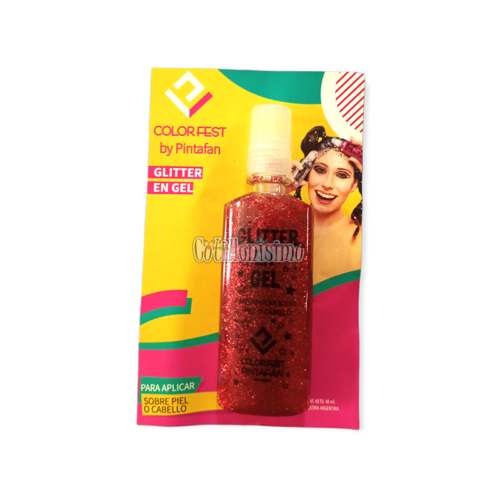 Glitter en Gel Rojo x40ml Pintafan