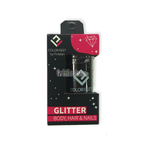 Glitter x15g Color Metal Negro Pintafan