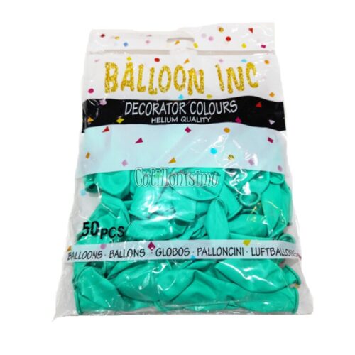 Globos BALLOON INC ESTANDAR 10 Pulgadas Verde Tiffany X50u