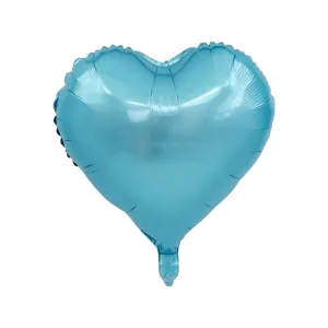 Globo Corazón Metalizado Color CELESTE 45 CM