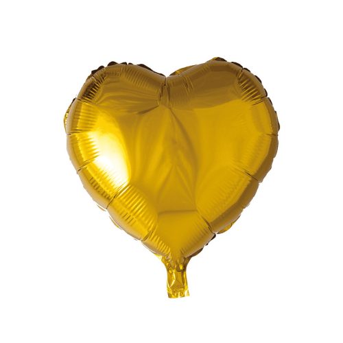 Globo Corazón Metalizado Color DORADO 45 CM