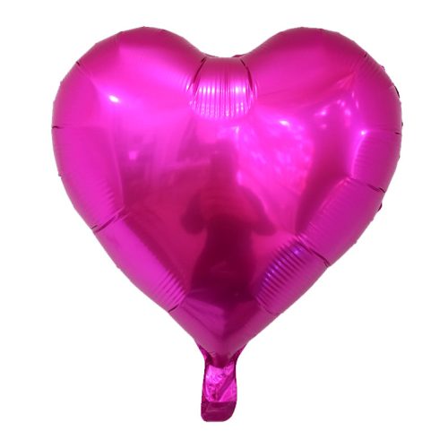 Globo Corazón Metalizado Color FUCSIA 45 CM