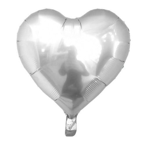 Globo Corazón Metalizado Color PLATEADO 45 CM
