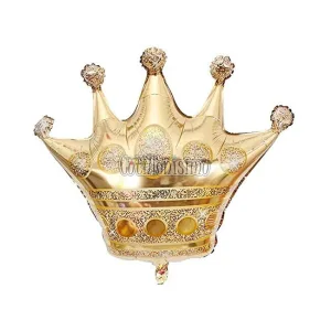 Globo Metalizado Corona Dorado 67 x 73cm