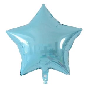 Globo Estrella Inflable Metalizado Color Celeste 45cm