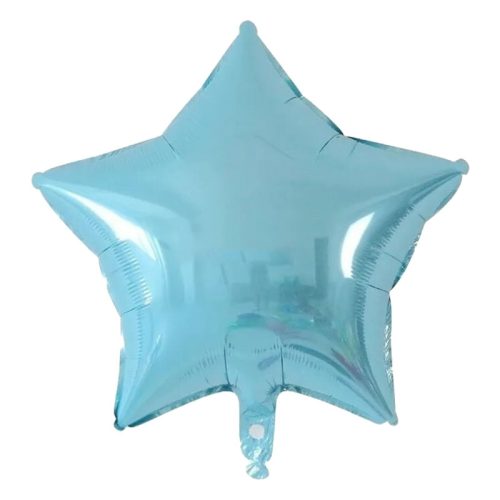 Globo Estrella Inflable Metalizado Color Celeste 45cm