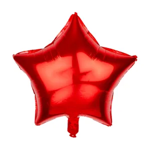 Globo Estrella Inflable Metalizado Color Rojo 45cm