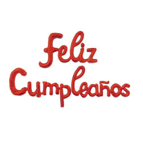 Globo Inflable FELIZ CUMPLEAÑOS CURSIVA Color Rojo Para Aire