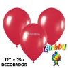 Globo Globby Liso Decorador 12 Pulgadas Rojo x25u