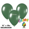 Globo Globby Liso Decorador 12 Pulgadas Verde Esmeralda x25u