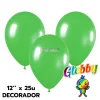 Globo Globby Liso Decorador 12 Pulgadas Verde Lima x25u