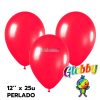 Globo Globby Liso Metalizado Perlado 12 Pulgadas Rojo Cereza x25u