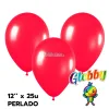 Globo Globby Liso Metalizado Perlado 12 Pulgadas Rojo Cereza x25u
