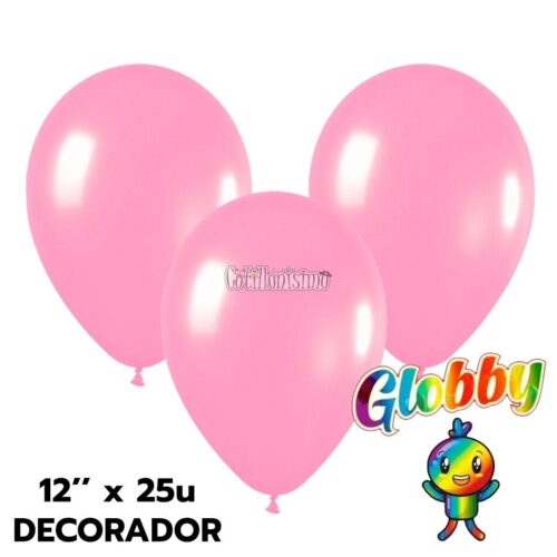 Globo Globby Liso Pastel 12 Pulgadas Fresa x25u