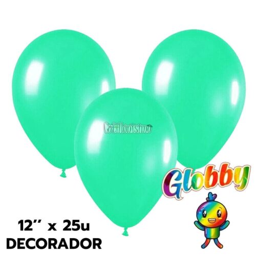 Globo Globby Liso Pastel 12 Pulgadas Menta x25u