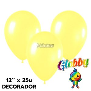 Globo Globby Liso Pastel 12 Pulgadas Vainilla x25u