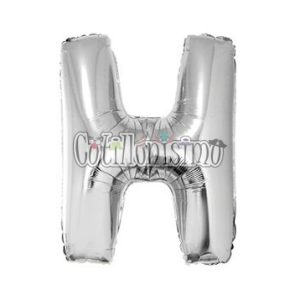 Globo Letra Inflable H Plateado 80cm