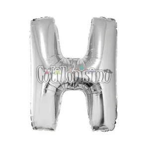 Globo Letra Inflable H Plateado 80cm