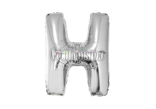 Globo Letra Inflable H Plateado 80cm