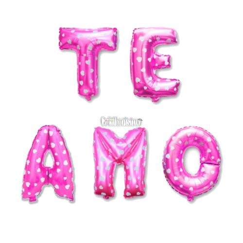 Globo TE AMO Rosa con Corazones 40cm
