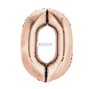 Globo Numero Inflable 0 Rosa Gold 80cm