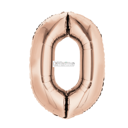 Globo Numero Inflable 0 Rosa Gold 80cm