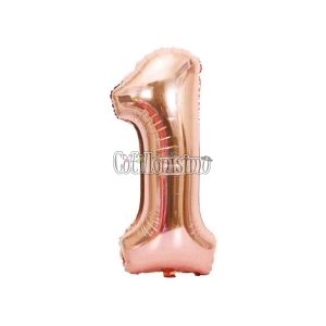 Globo Numero Inflable 1 Rosa Gold 80cm