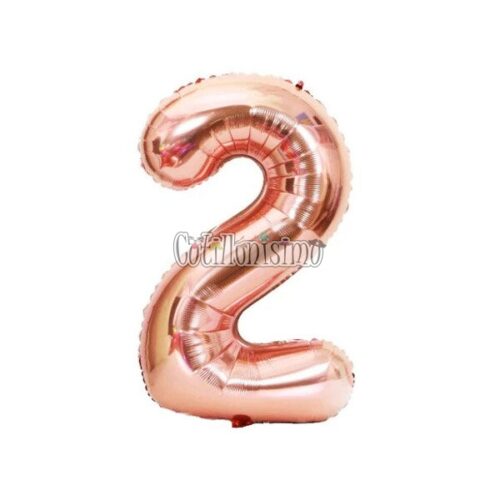 Globo Numero Inflable 2 Rosa Gold 80cm