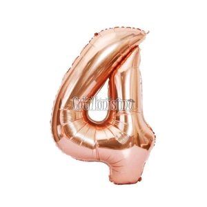 Globo Numero Inflable 4 Rosa Gold 80cm