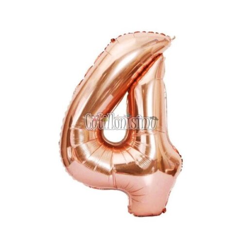 Globo Numero Inflable 4 Rosa Gold 80cm