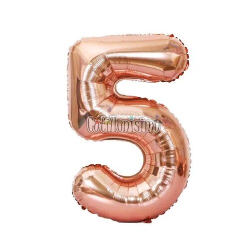 Globo Numero Inflable 5 Rosa Gold 80cm