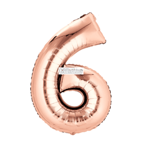 Globo Numero Inflable 6 Rosa Gold 80cm