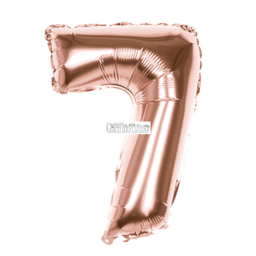 Globo Numero Inflable 7 Rosa Gold 80cm
