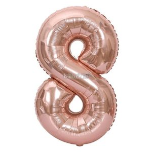 Globo Numero Inflable 8 Rosa Gold 80cm