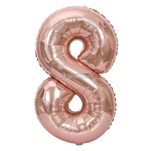 Globo Numero Inflable 8 Rosa Gold 80cm