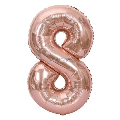 Globo Numero Inflable 8 Rosa Gold 80cm