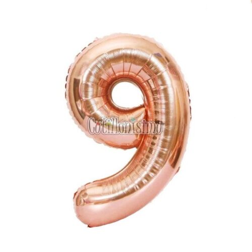 Globo Numero Inflable 9 Rosa Gold 80cm