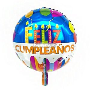 Globo Metalizado FELIZ CUMPLEAÑOS 45cm