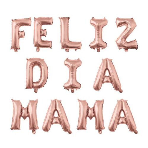 Globo Metalizado Feliz Dia Mama Rosa Gold