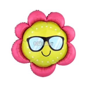 Globo Metalizado Flor Con Anteojos 86cm