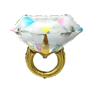 Globo Anillo con Diamante Inflable Metalizado 100 X 63 cm