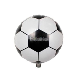 Globo Metalizado Forma Pelota de Futbol 45 x 51 cm