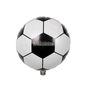 Globo Metalizado Forma Pelota de Futbol 45 x 51 cm