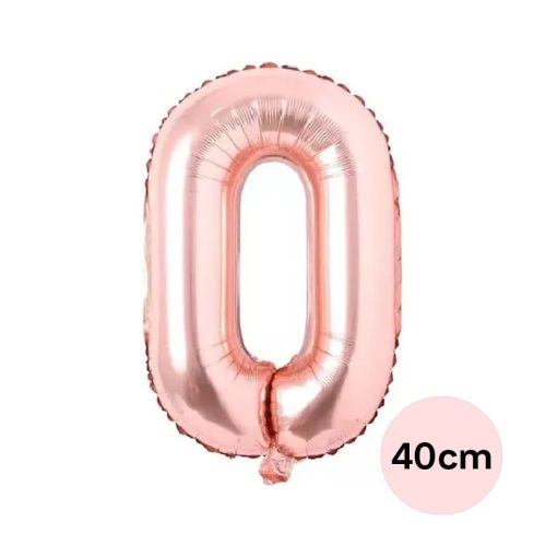Globo Numero 0 Rose Gold 40cm