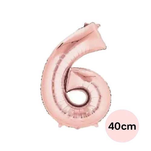 Globo Numero 6 Rose Gold 40cm