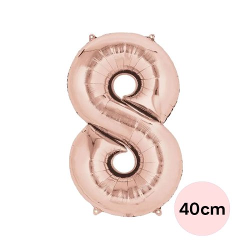 Globo Numero 8 Rose Gold 40cm