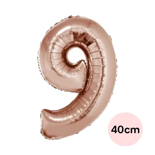 Globo Numero 9 Rose Gold Para 40cm