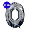 Globo Numero Inflable 0 Plateado 40cm