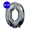 Globo Numero Inflable 0 Plateado 40cm