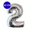 Globo Numero Inflable 2 Plateado 40cm